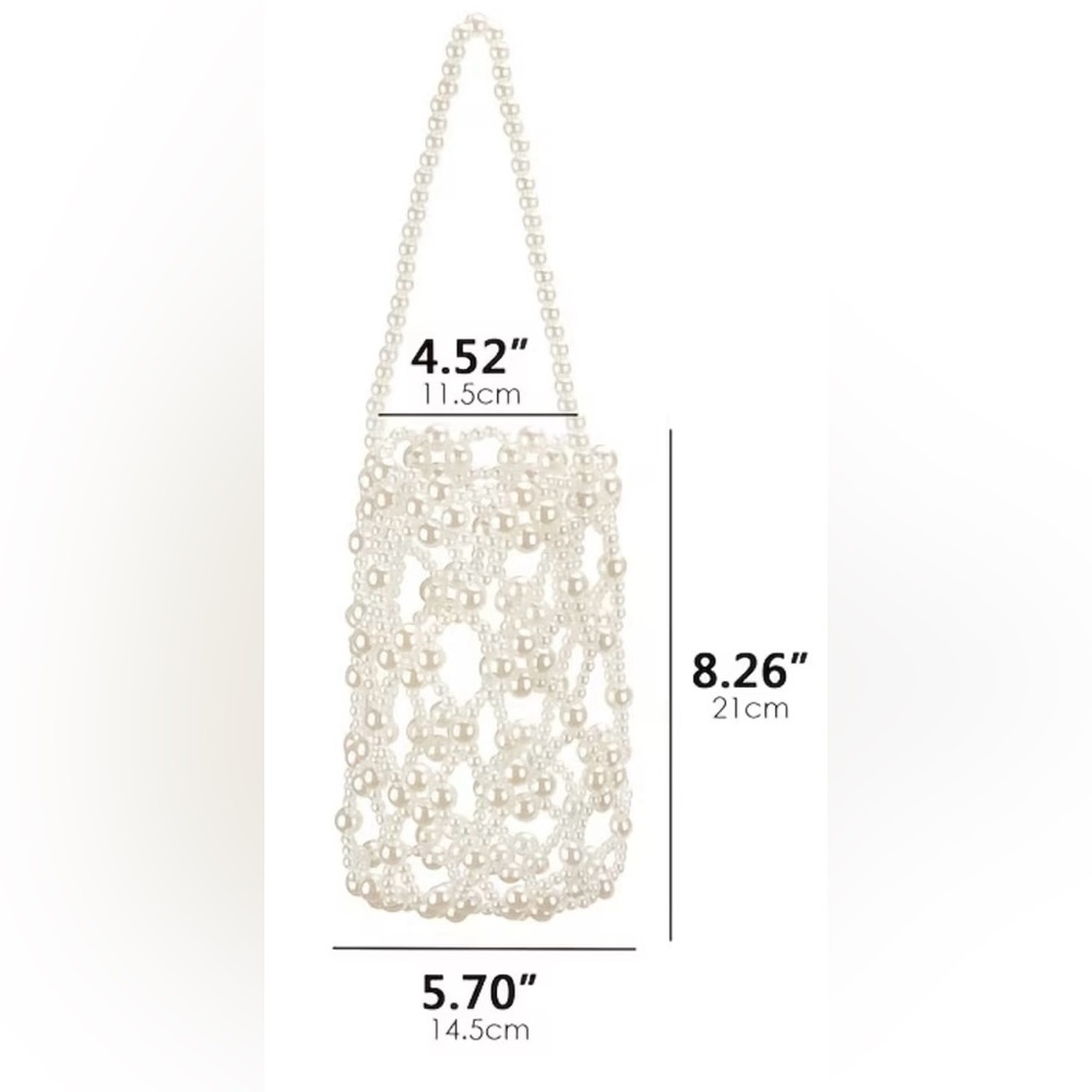 NWT Handmade Pearl-Embellished White Evening Clutch - Picture 5 of 5